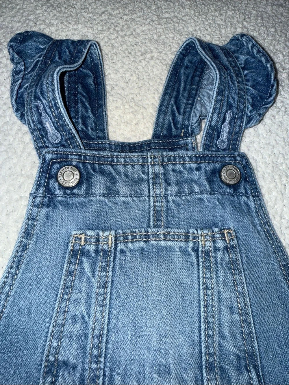 Gap Denim Girls Ruffle Shortalls Overalls 2T